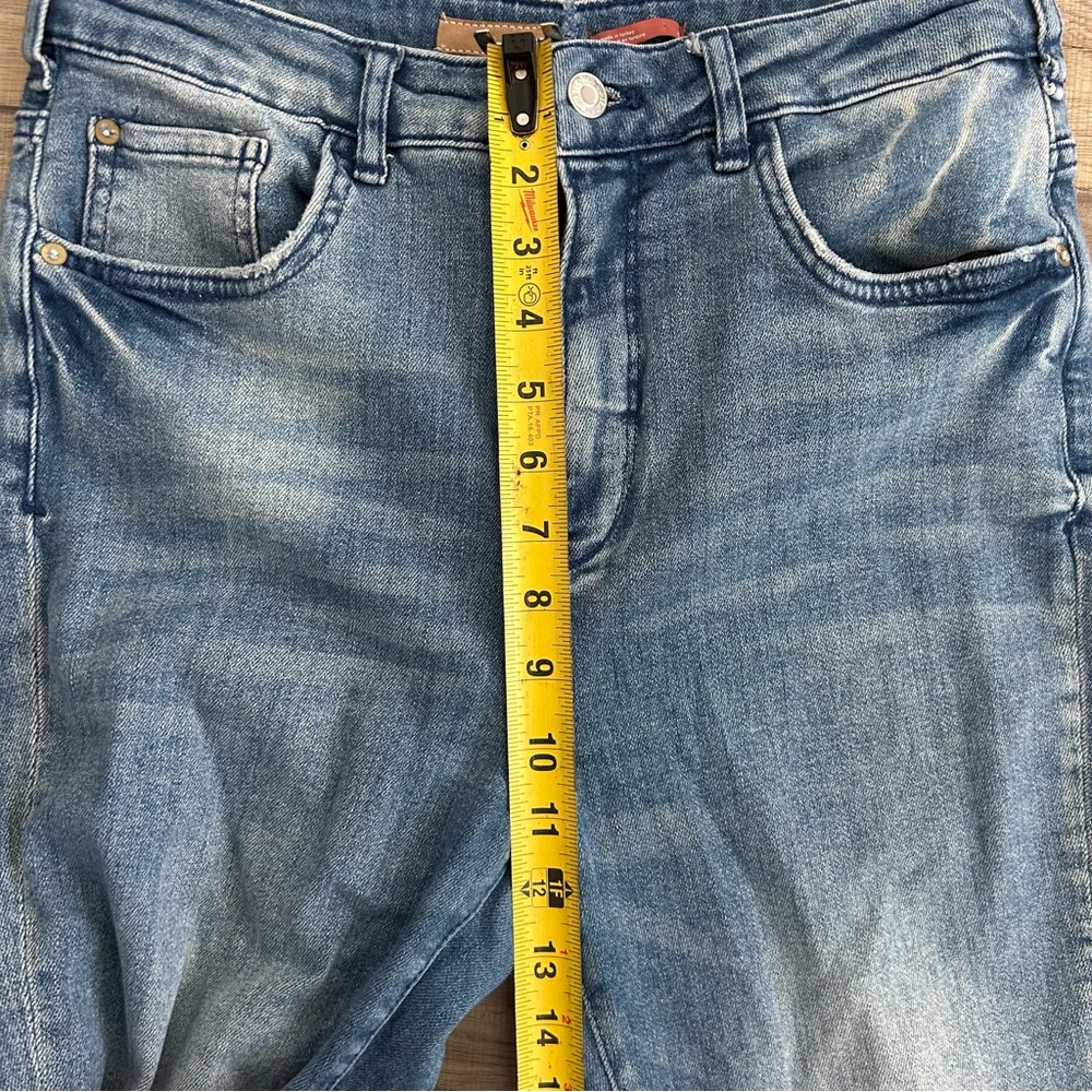 Anthropologie Pilcro The Icon Flare Distressed High Rise Medium Wash Jeans 29 - Picture 11 of 12